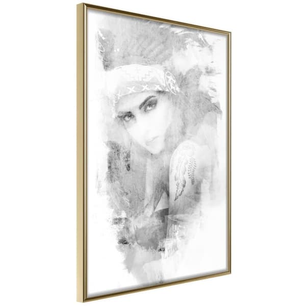 Inramad Poster / Tavla - Mysterious Look (Grey)