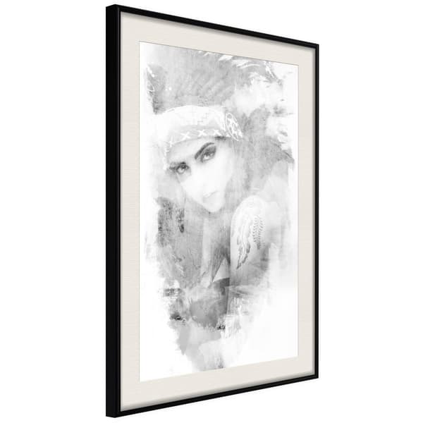 Inramad Poster / Tavla - Mysterious Look (Grey)