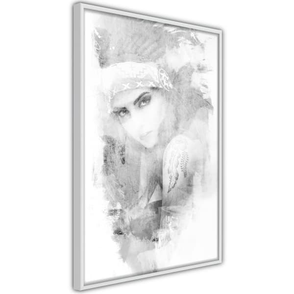 Inramad Poster / Tavla - Mysterious Look (Grey)