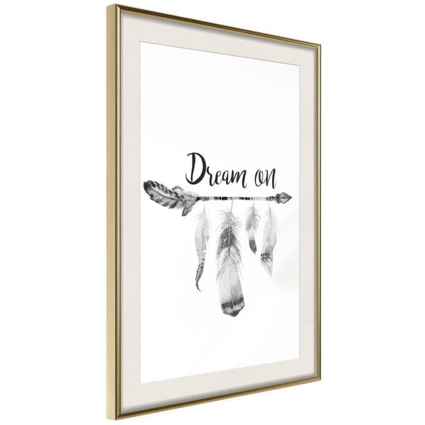 Inramad Poster / Tavla - Dreamer Guldram med passepartout 40x60