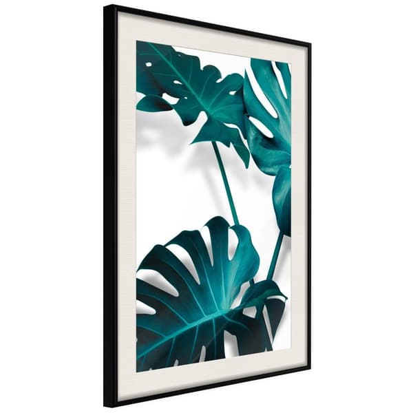 Inramad Poster / Tavla - Turquoise Monstera II