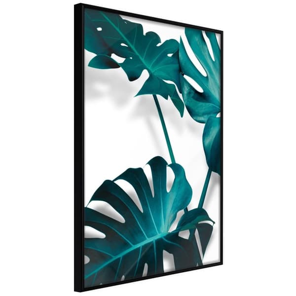 Inramad Poster / Tavla - Turquoise Monstera II
