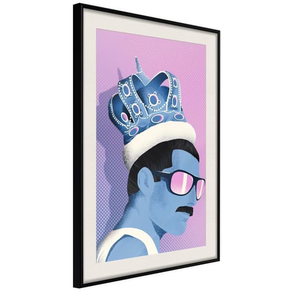 Inramad Poster / Tavla - King of Music Svart ram med passepartout 20x30