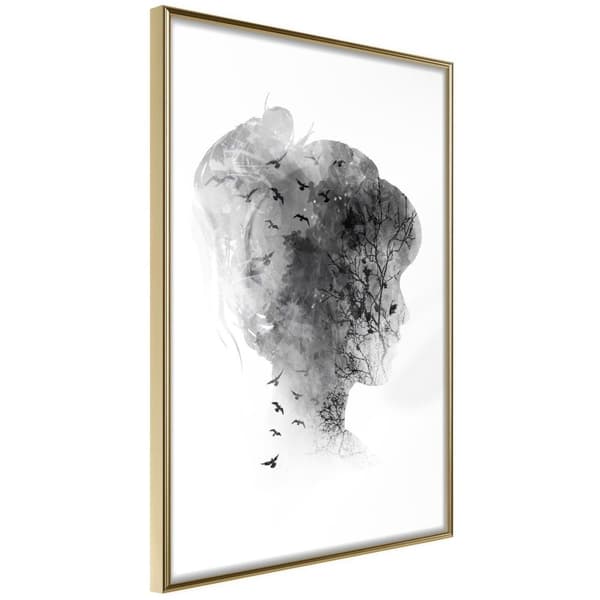 Inramad Poster / Tavla - Head Full of Dreams Guldram 20x30