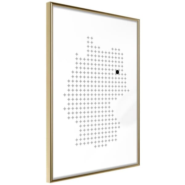Inramad Poster / Tavla - Pixel Map of Germany
