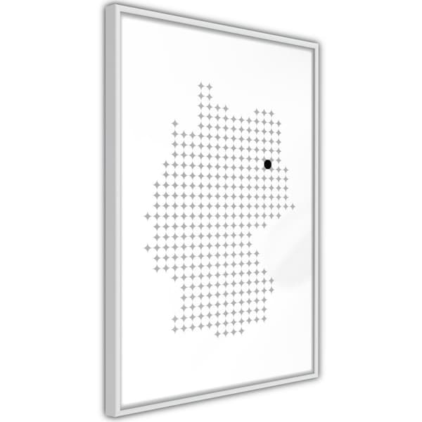 Inramad Poster / Tavla - Pixel Map of Germany