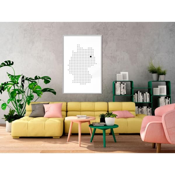 Inramad Poster / Tavla - Pixel Map of Germany