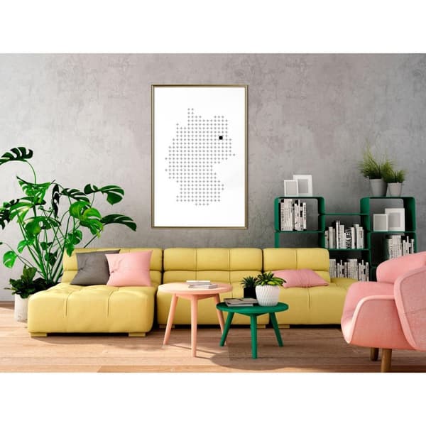 Inramad Poster / Tavla - Pixel Map of Germany