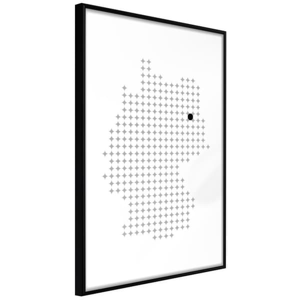Inramad Poster / Tavla - Pixel Map of Germany