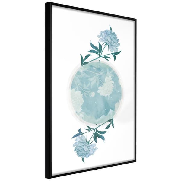 Inramad Poster / Tavla - World in Shades of Blue Svart ram 20x30