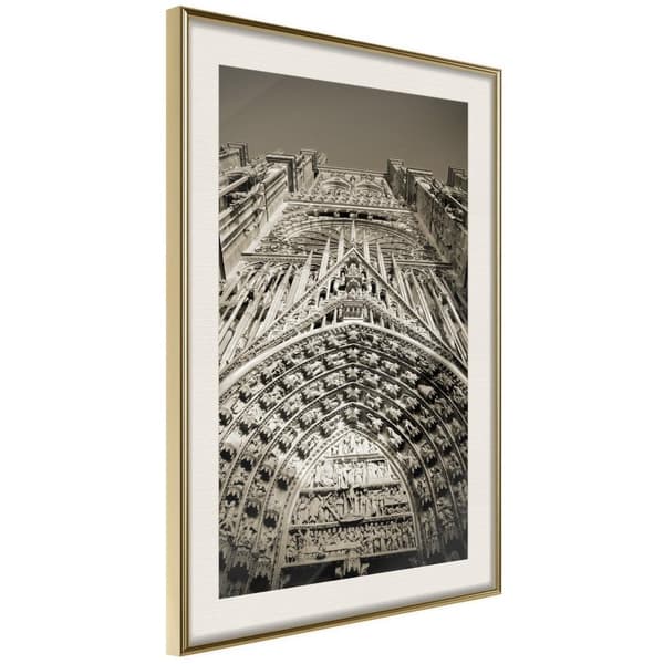 Inramad Poster / Tavla - Paris Monument Guldram med passepartout 20x30