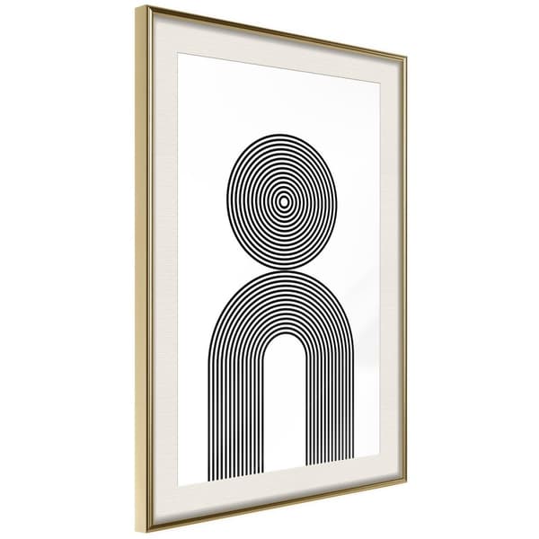 Inramad Poster / Tavla - Internal Balance Guldram med passepartout 20x30