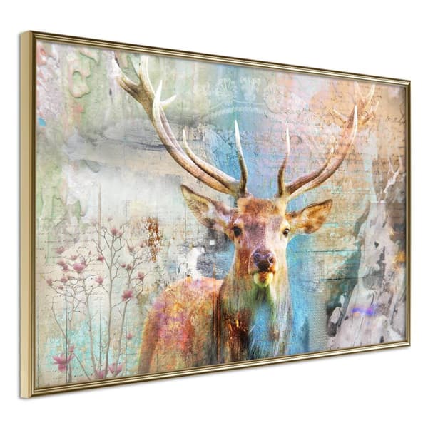 Inramad Poster / Tavla - Pastel Deer