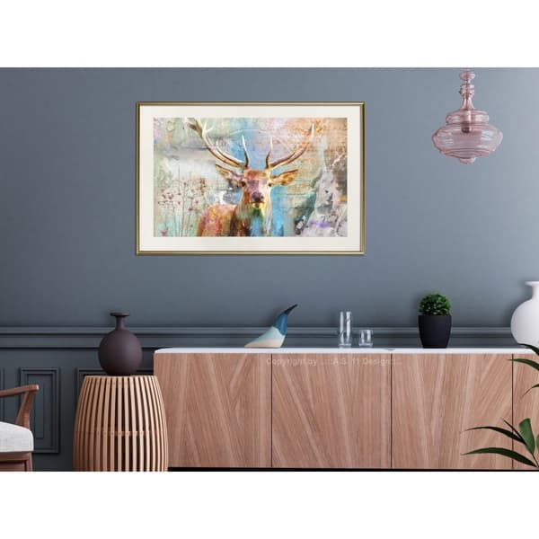 Inramad Poster / Tavla - Pastel Deer