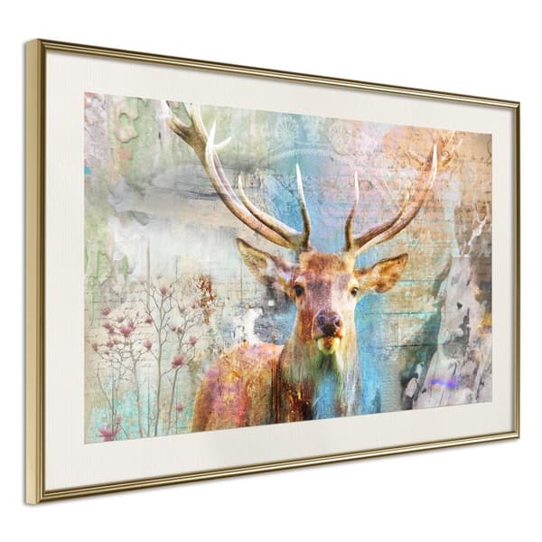 Inramad Poster / Tavla - Pastel Deer