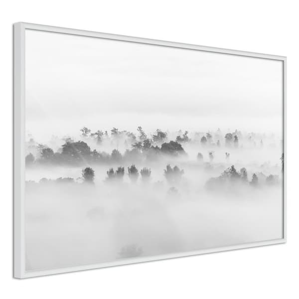 Inramad Poster / Tavla - Fog Over the Forest