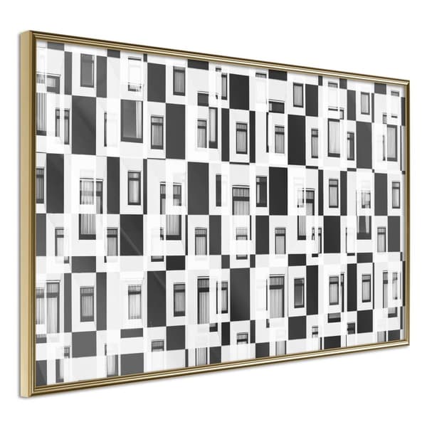 Inramad Poster / Tavla - Modern Public Housing Guldram 45x30