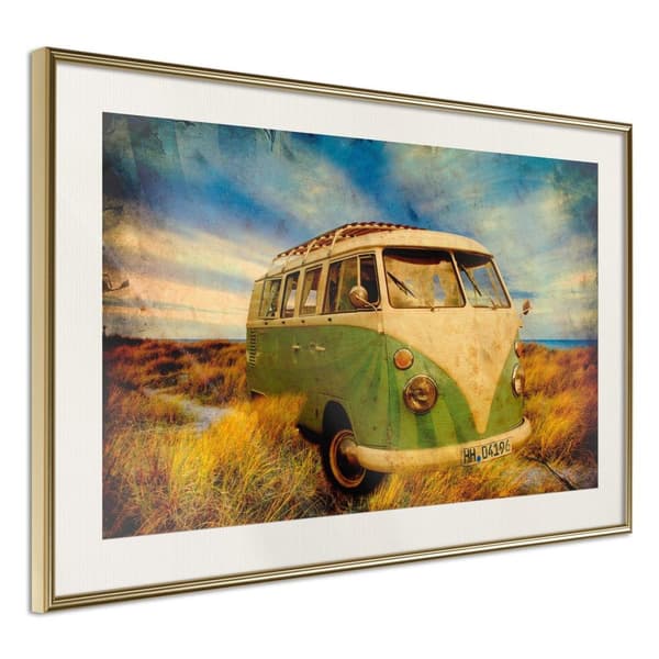 Inramad Poster / Tavla - Hippie Van I