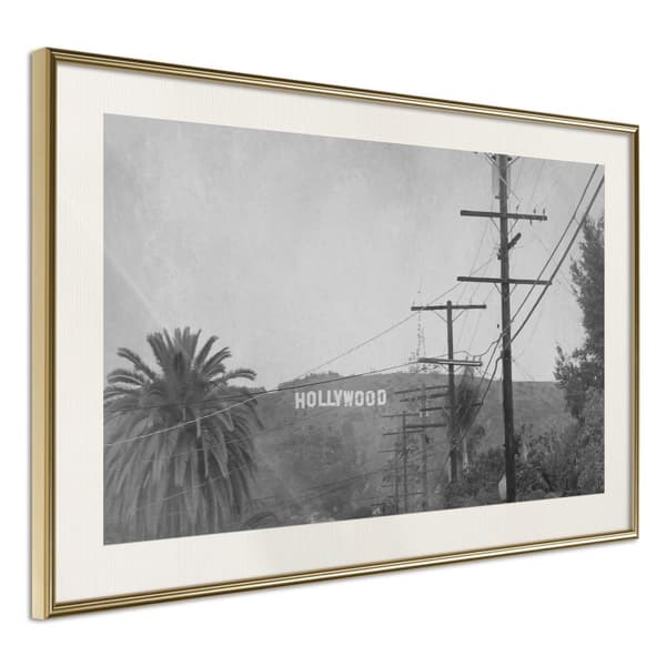 Inramad Poster / Tavla - Old Hollywood Guldram med passepartout 60x40