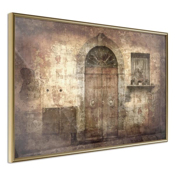 Inramad Poster / Tavla - Mysterious Door Guldram 60x40