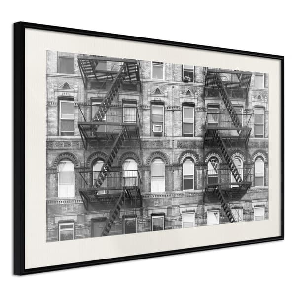 Inramad Poster / Tavla - Strangers Svart ram med passepartout 45x30