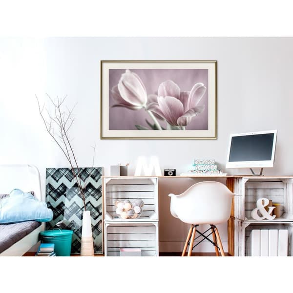 Inramad Poster / Tavla - Pastel Tulips I