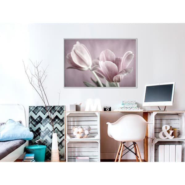 Inramad Poster / Tavla - Pastel Tulips I