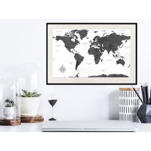 Inramad Poster / Tavla - The World in Black and White