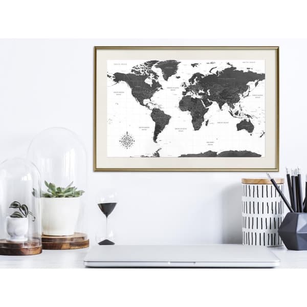 Inramad Poster / Tavla - The World in Black and White