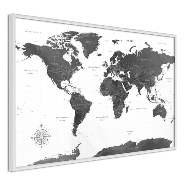 Inramad Poster / Tavla - The World in Black and White