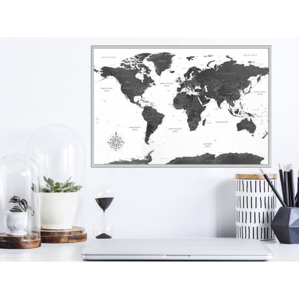 Inramad Poster / Tavla - The World in Black and White