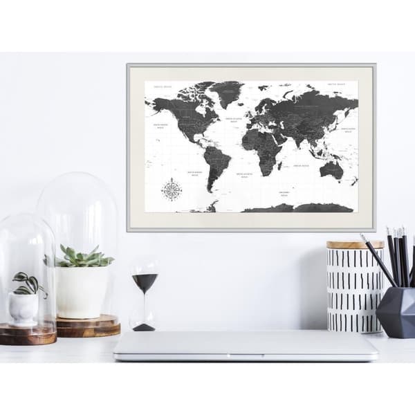 Inramad Poster / Tavla - The World in Black and White