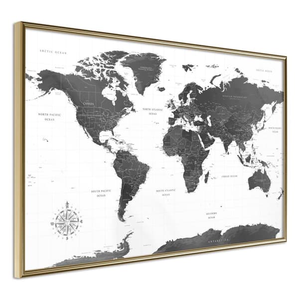 Inramad Poster / Tavla - The World in Black and White