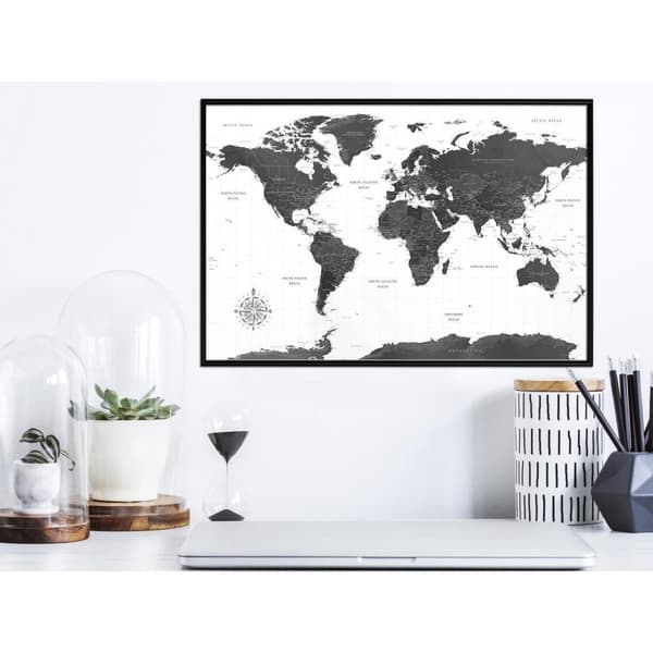 Inramad Poster / Tavla - The World in Black and White