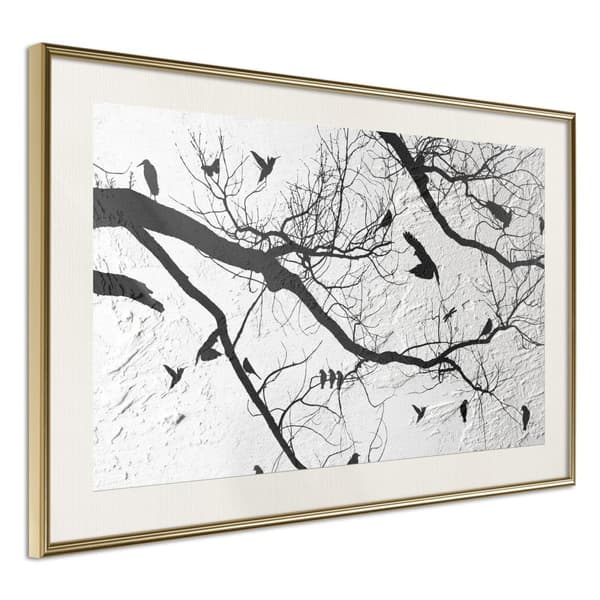 Inramad Poster / Tavla - Twitter II Guldram med passepartout 45x30