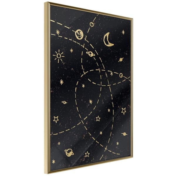 Inramad Poster / Tavla - Orbits Guldram 40x60