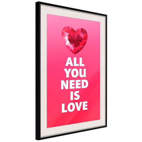 Inramad Poster / Tavla - Ruby Heart