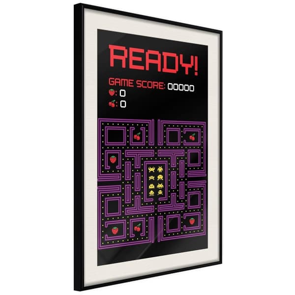 Inramad Poster / Tavla - Maze Svart ram med passepartout 30x45