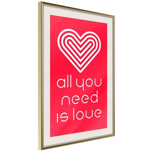 Inramad Poster / Tavla - Love Everywhere
