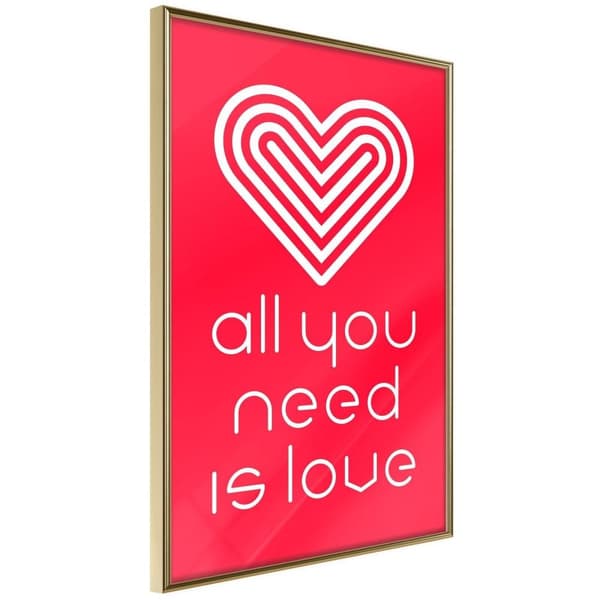 Inramad Poster / Tavla - Love Everywhere