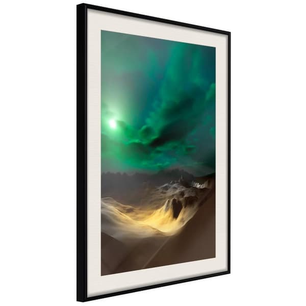Inramad Poster / Tavla - Green Moon