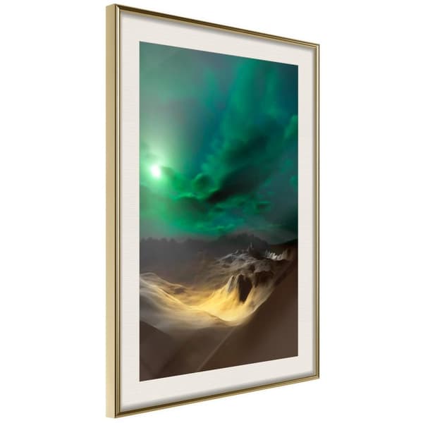 Inramad Poster / Tavla - Green Moon