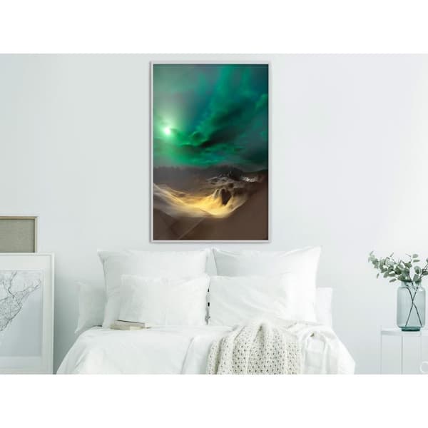 Inramad Poster / Tavla - Green Moon