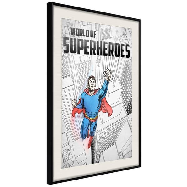 Inramad Poster / Tavla - Superhero