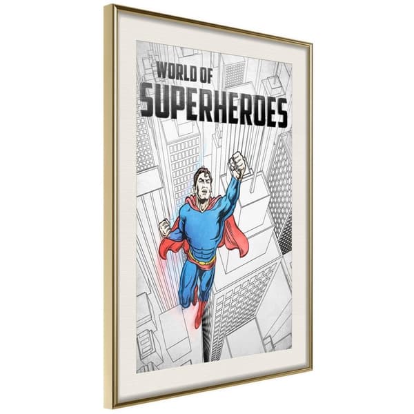 Inramad Poster / Tavla - Superhero