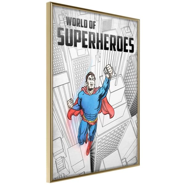 Inramad Poster / Tavla - Superhero