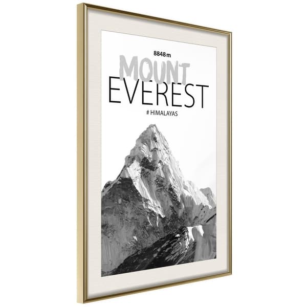 Inramad Poster / Tavla - Peaks of the World: Mount Everest