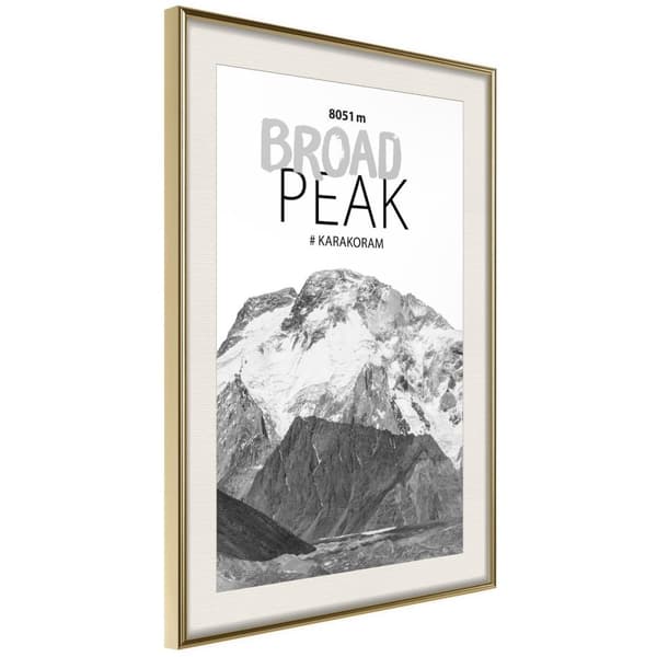Inramad Poster / Tavla - Peaks of the World: Broad Peak