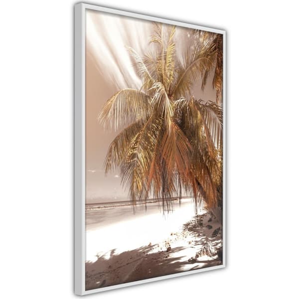 Inramad Poster / Tavla - Paradise in Sepia Vit ram 30x45
