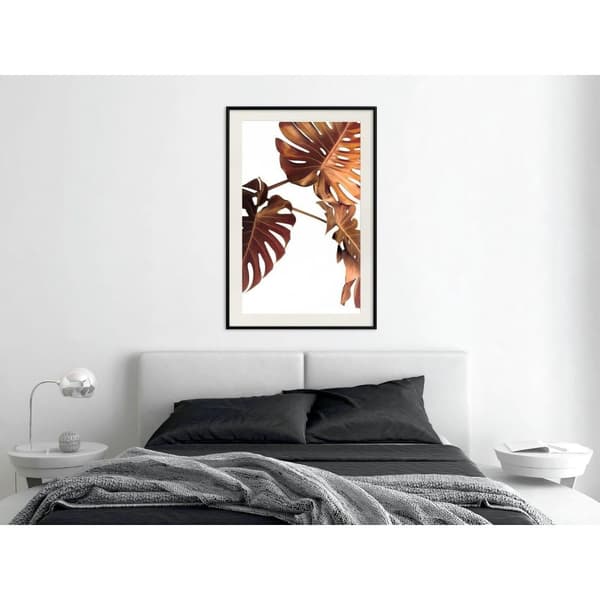 Inramad Poster / Tavla - Copper Monstera